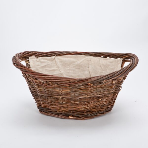 wholesale Willow Log Basket With Fixed Linen Liner
