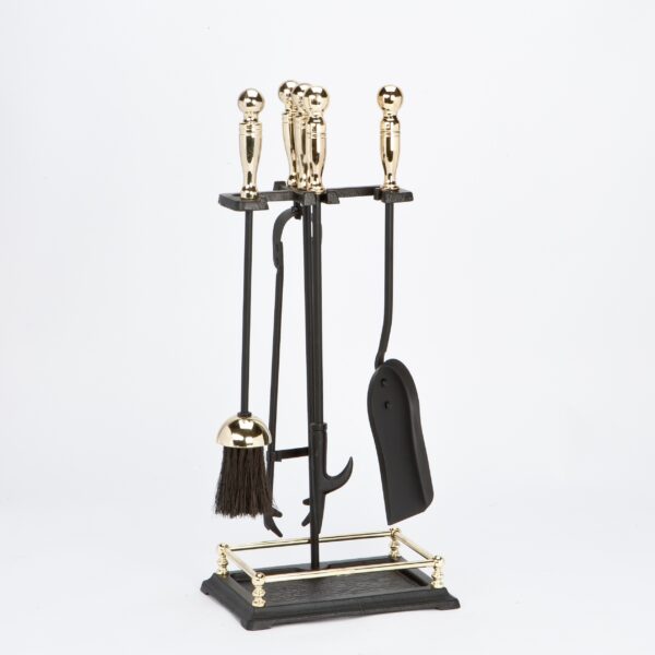 wholesale Black brass Finish 5 Piece Companion Set with Round Handles
