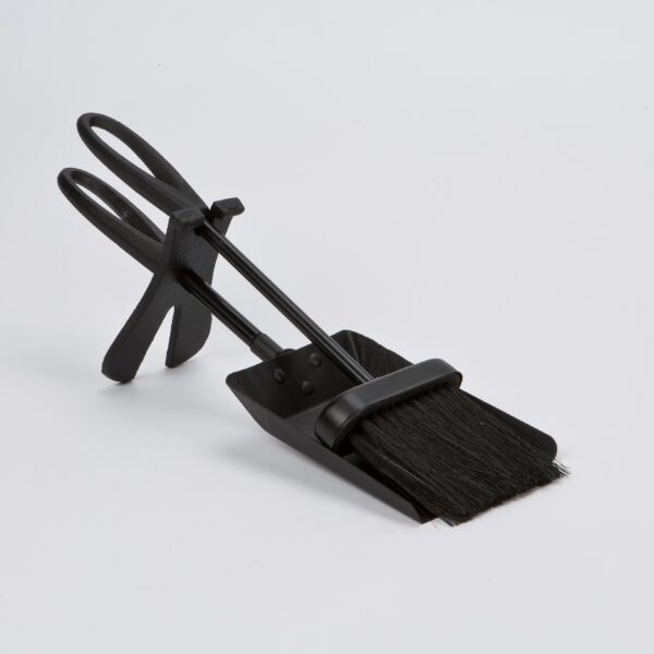 Black Shovel & Brush Fireset With Loop Handle