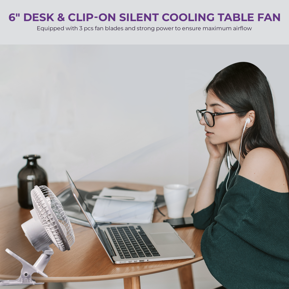 6 Inch 2 In 1 Desk Clip Fan