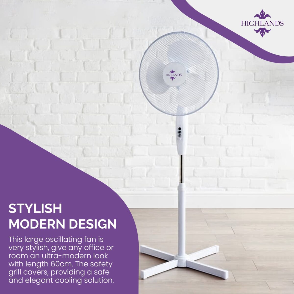 16 Inch Stand Fan With Cross Base