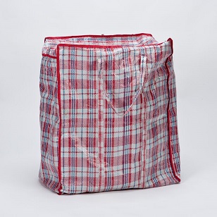 Red and white chequered laundry bag