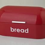 Red Curved American Style Bread Bin
