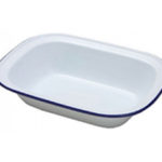 20cm White Oblong Pie Dish Metal