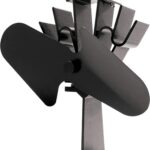 2 Blade All Black Metal Stove Fan