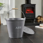 Ash Bucket with Lid Grey