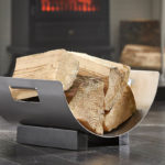 Curved Stainless Steel Log Basket
