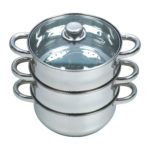 24Cm Stainless Steel Steamer with Glass Lid - Induction