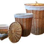 Set Of 4 Honey Coloured Laundry Storage Baskets