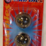 GLASS MARBLES 45MM 2 PCS ON CARD