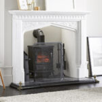Black Adjustable Fire Fender With Brass Finish Finials