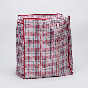 Red and white chequered laundry bag