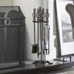 Black / Pewter Scroll Top 5pc Companion Set