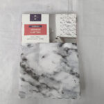 Polyester Shower Curtain With Hooks - Marble