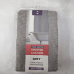 Solid Waffle Shower Curtain - Grey