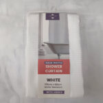 Solid Waffle Shower Curtain - White