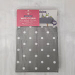 Printed Pvc Tablecloth Grey/white - Polka Dot