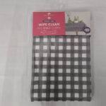 Printed PVC Tablecloth Grey Gingham
