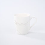 Set of 4 Porcelain Mugs Marble Design