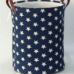 Navy Starred Laundry Basket