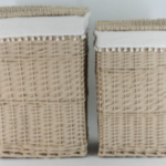 Set of 2 Willow Neutral Laundry Baskets Rectangular