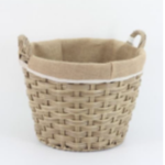 Honey Thick Woven willow Basket with liner
