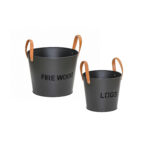 BUCKET FIREWOOD AND LOGS CUTOUT SET OF 2