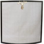 Premium Stag Head Design - Fire Screen - Black/Nickel