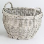 Medium Grey Willow Basket Round