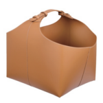 Large Leather Firewood Basket With Handle