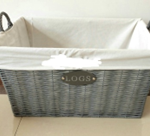 Grey Wicker Look Basket